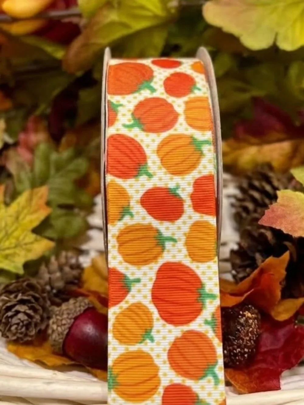 Orange Pumpkin Grosgrain Ribbon 1.5